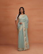 Green Cotton Silk Blend Woven Wonders Maheshwari Sari