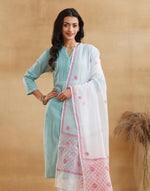 Natural Cotton Silk Blend Chikankari Dupatta