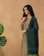 Green Cotton Silk Blend Dabu Printed Dupatta