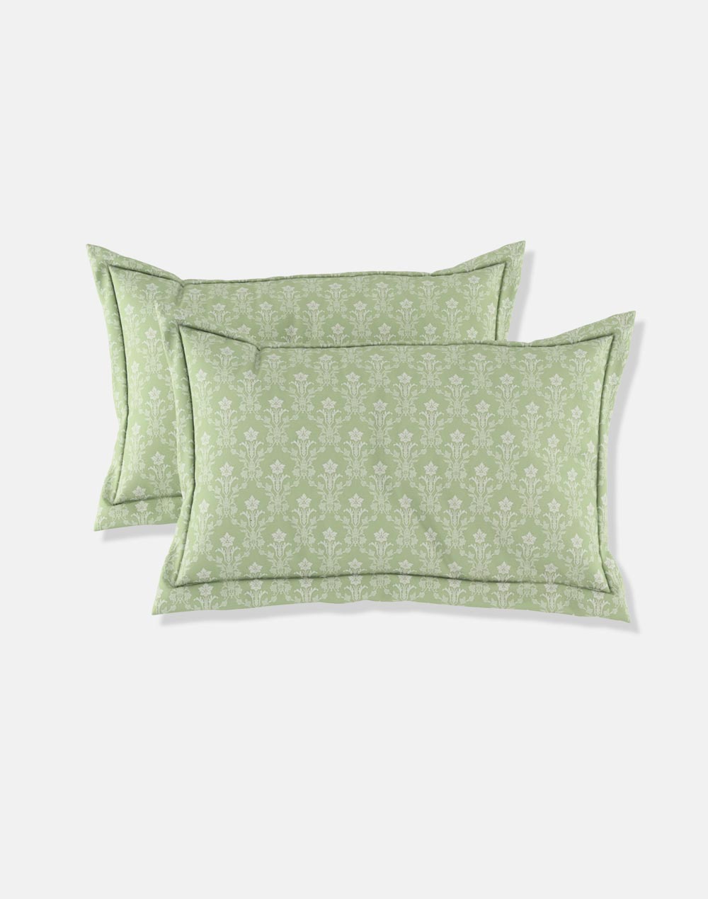 Green Roshni Printed Cotton Bed Sheet With Pillow Covers