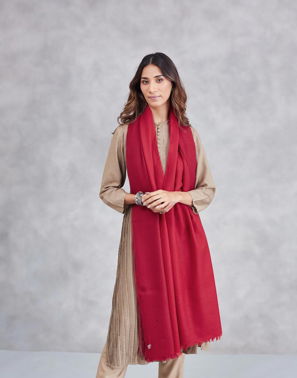 Red Wool Shawl Wrap for Women from Fabindia UK
