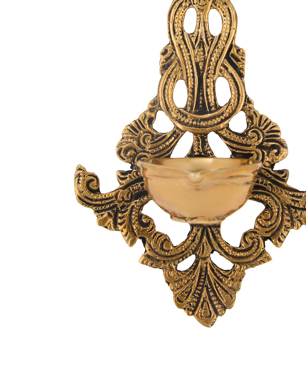 Brass Antiqued Mehnoor Oil Lamp