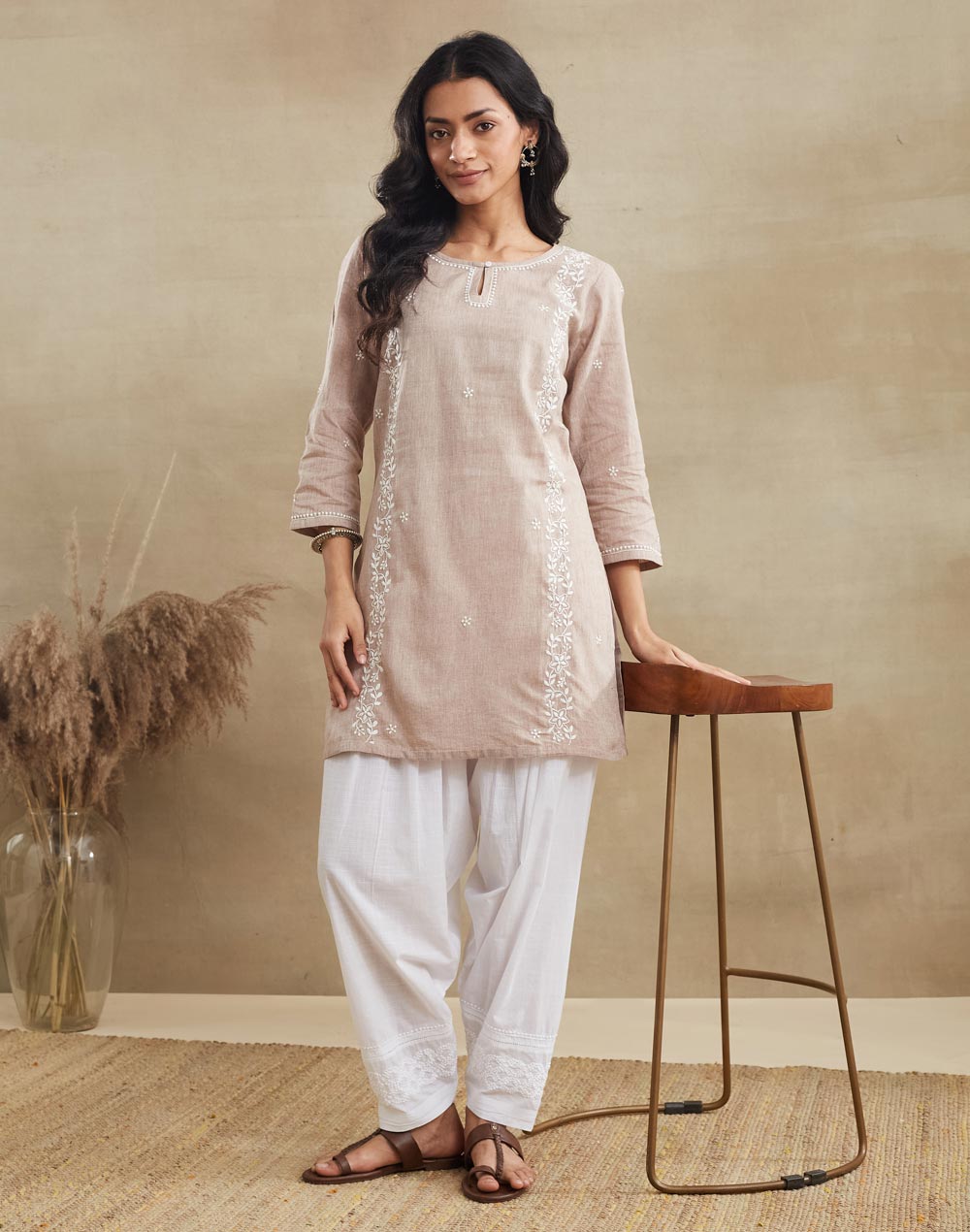 White Cotton Chikankari Salwar