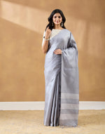 Grey Silk Blend Sari