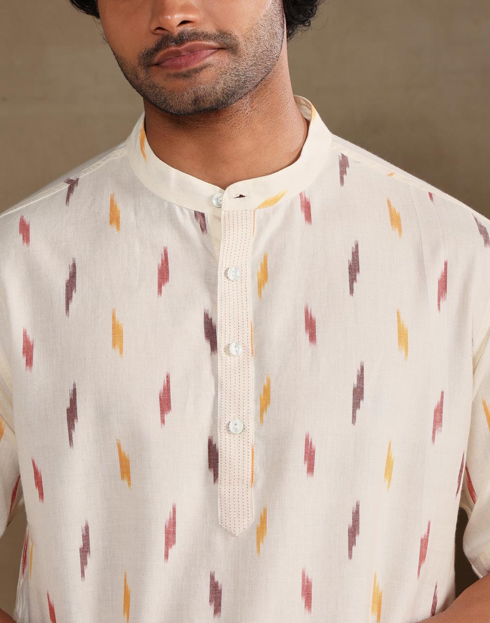 Natural Cotton Ikat Short Kurta