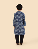 Indigo Cotton Dabu Printed Kurta Long