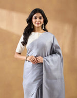 Grey Silk Blend Sari
