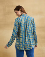 Blue Rayon Blend Ajrakh Allure Shirt