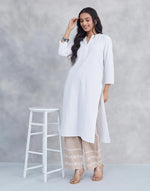 Beige Cotton Chikankari Pallazo