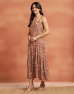 Red Viscose Kalamkari Printed Maxi