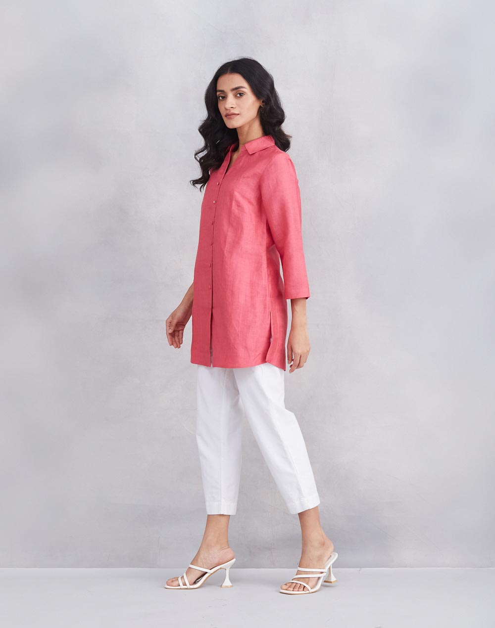 Pink Linen Silk Tunic