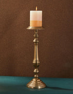 Antique Brass Inaaya Pillar Candle Holder