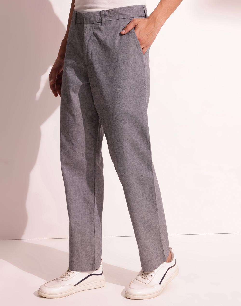 Blue Cotton Blend 808 Straight Leg Pant