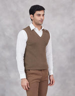 Green Cotton Blend Sweater Vest