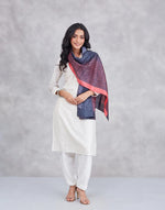 Black Silk Symphony Hand Block Printed Stole