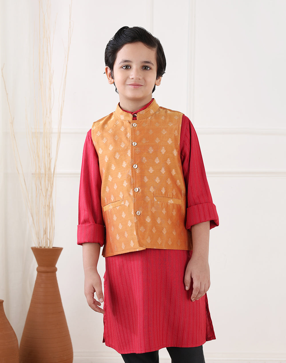 Yellow Cotton Silk Blend Cutwork Jacket