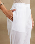 White Cotton Chikankari Ethnic Pant