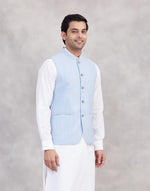 Blue Cotton Nehru Jacket