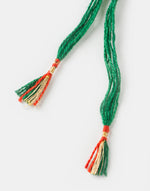 Green Metal Gold Tone Traditional Floral Design With Green Stone Rakhi