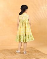 Yellow Cotton Printed Dress