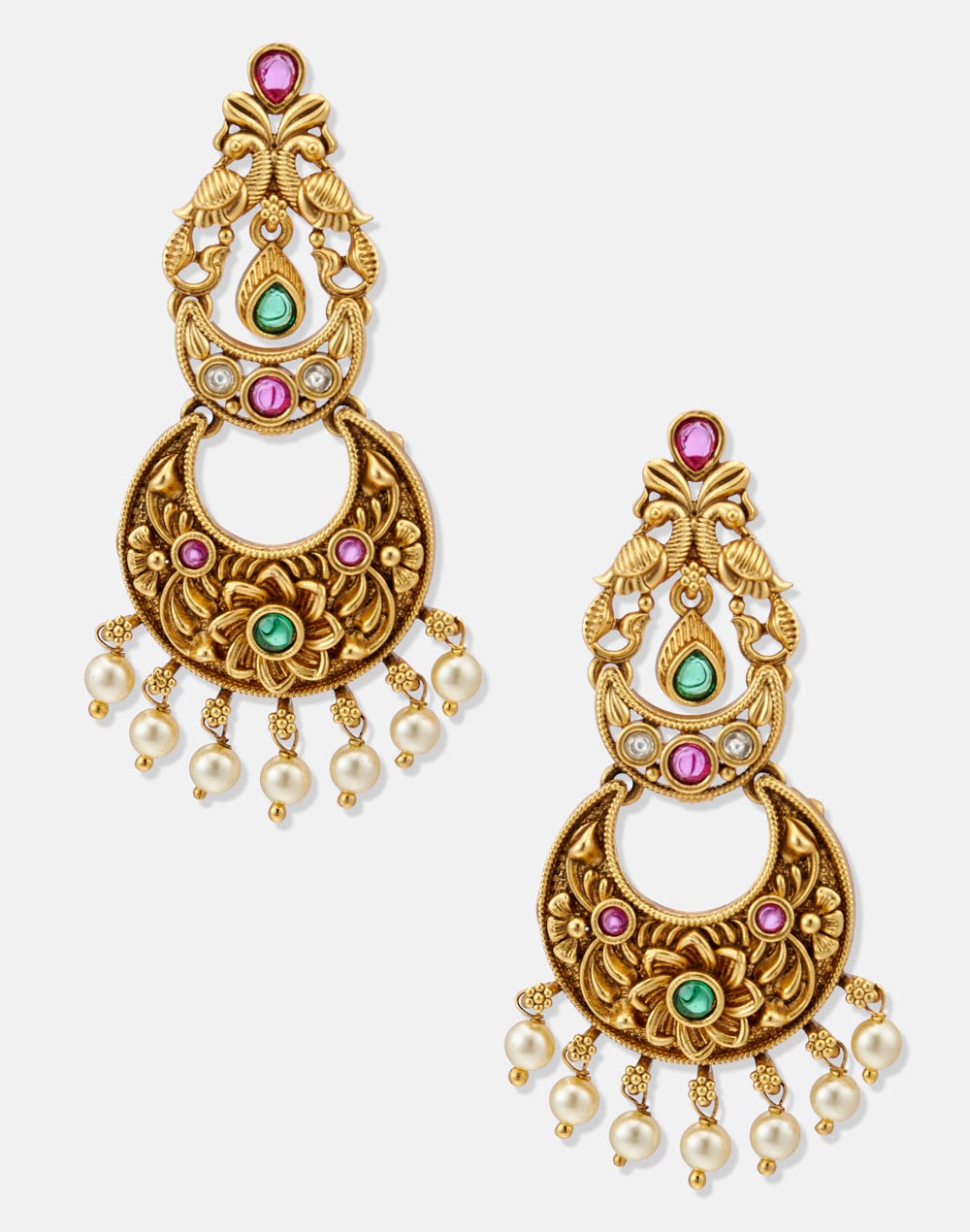 Metal Chandbali Earrings