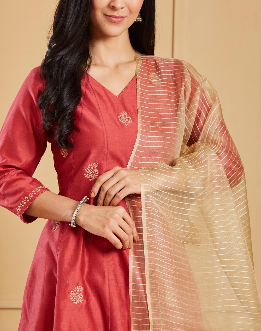 Beige Silk Dupatta