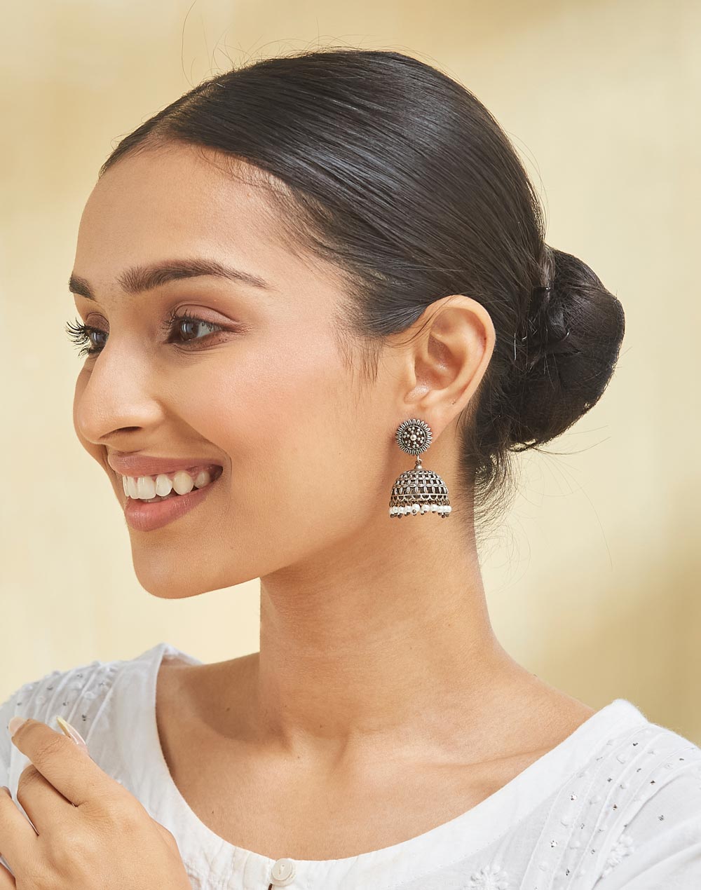 Metal Jhumka Earrings