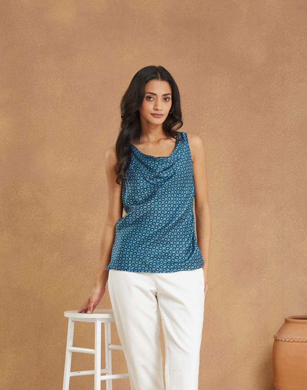 Blue Viscose Top