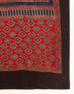 Red Viscose Blend Ajrakh Printed Dupatta