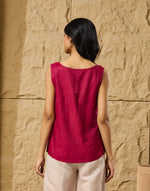 Pink Viscose Silk Chikankari Top