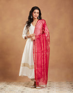 Pink Cotton Silk Blend Maheshwari Dupatta