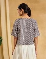 Black Cotton Bagh Printed Short Top