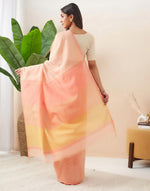 Orange Viscose Silk Hand Woven Wonders Sari