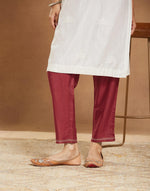 Maroon Viscose Silk Embroidered Ethnic Pant
