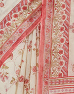 Pink Cotton Silk Hand Block Print Sari