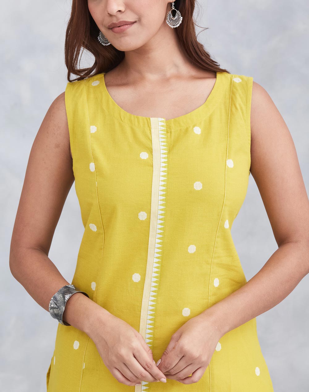 Mustard Cotton Long Kurta