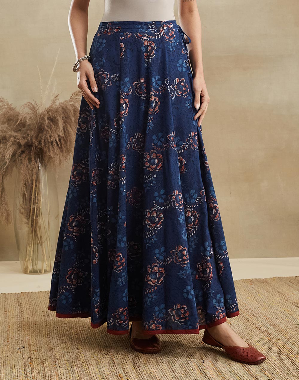 Indigo Cotton Ghera Skirt