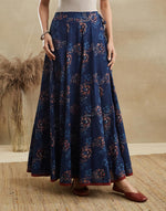 Indigo Cotton Ghera Skirt