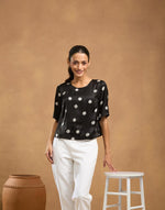 Black Viscose Short Top