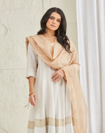 Beige Cotton Silk Blend Maheshwari Dupatta