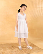 White Cotton Chikankari Cupcake Dress