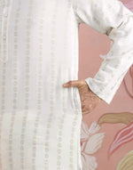 Natural Viscose Silk Dobby Long Kurta for Men with a textured dobby weave