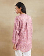 Pink Cotton Silk Hand Block Printed Clara Tunic
