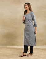 Grey Cotton Long Kurta