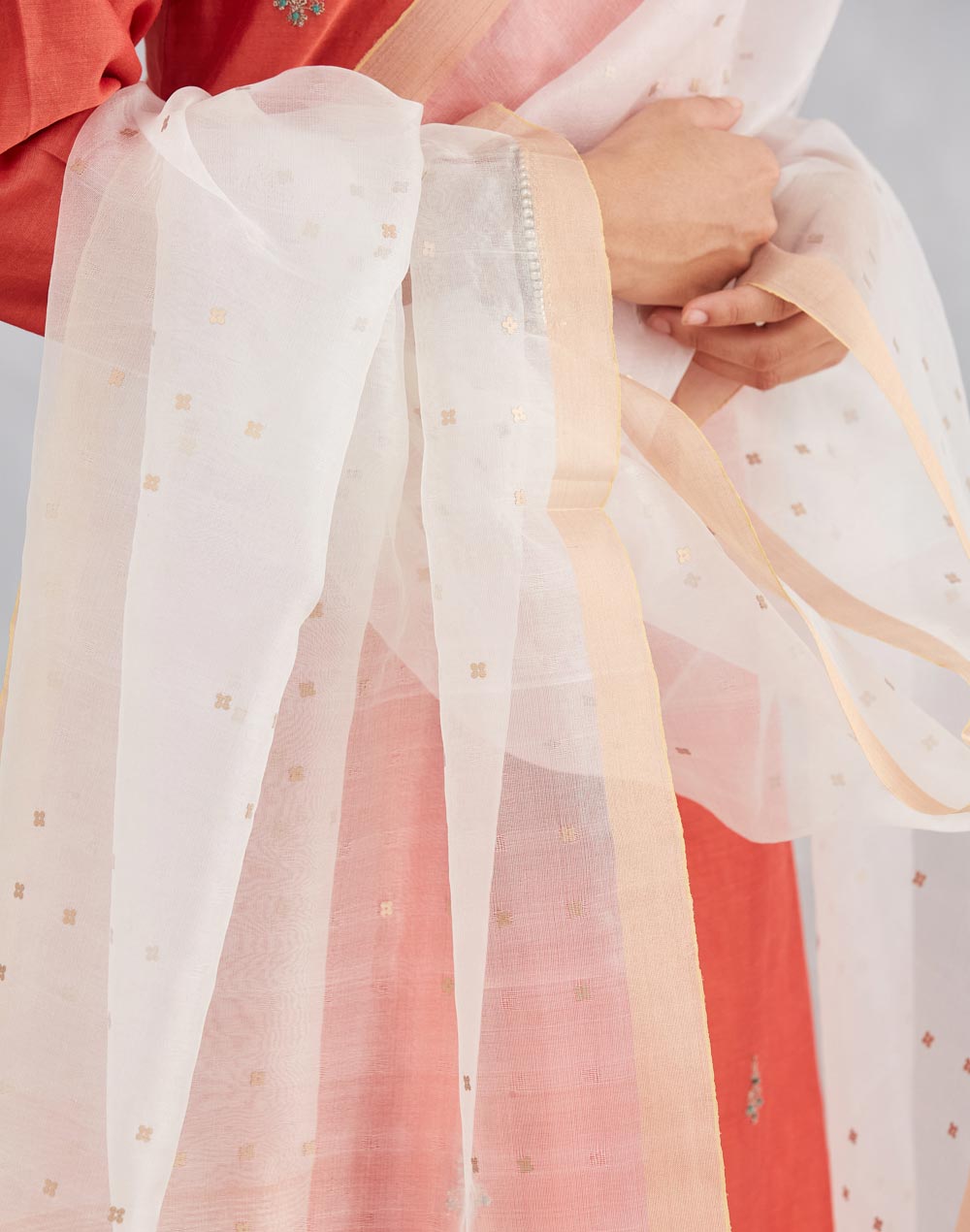 Natural Silk Blend Hand Woven Dupatta