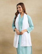 White Cotton Chikankari Stole