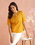 Mustard Cotton Top for Women from Fabindia UK