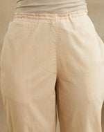 Beige Cotton Chikankari Ethnic Pant