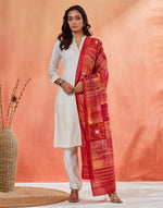 Maroon Silk Hand Block Print Dupatta
