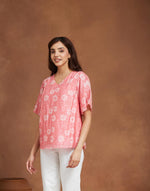 Pink Cotton Silk Printed Top